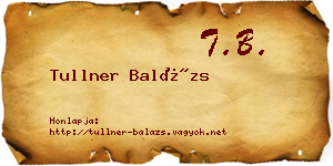 Tullner Balázs névjegykártya
